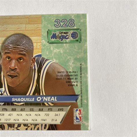 1992 1993 Fleer Ultra Shaquille O Neal Orlando Magic 328 Basketball