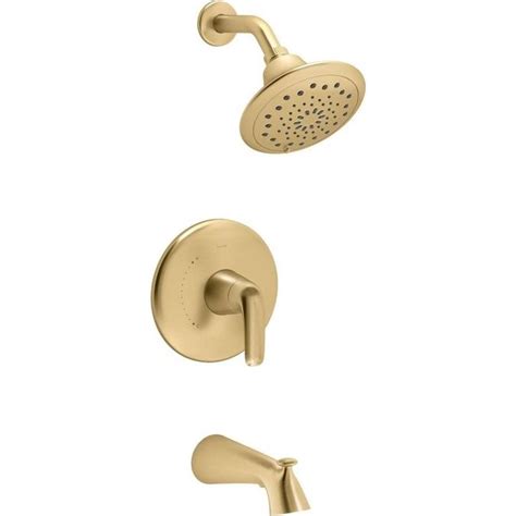 Kohler Avail Vibrant Brushed Moderne Brass 1 Handle Bathtub And Shower Faucet With Valve K