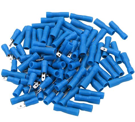 X Blue Fully Insulated Spade Electrical Crimp Connectors Audio