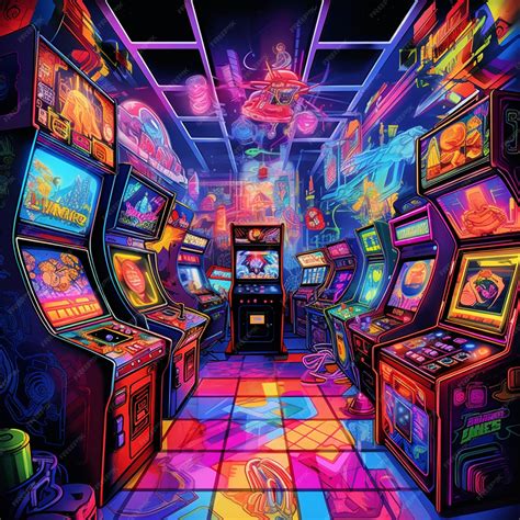 Premium AI Image | Retro Arcade A vibrant collision of pixelated