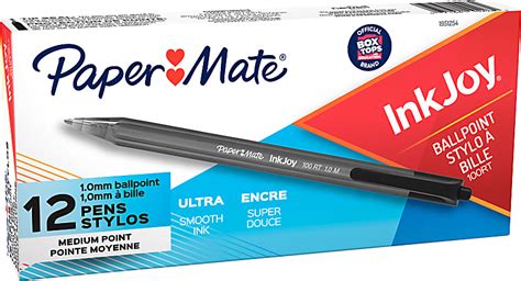 Paper Mate InkJoy 100 RT Pens Medium Point 1 0 Mm Translucent Black