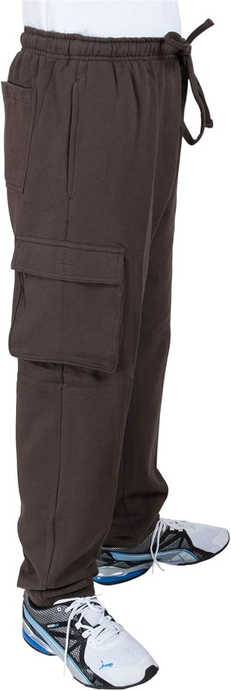 Rio Mens Fleece Cargo Sweatpants Dark Brown X Large 40 42 At Amazon