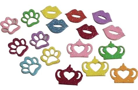 Adesivos Pet Piercings Lacinhos Eva Glitter Para Pets