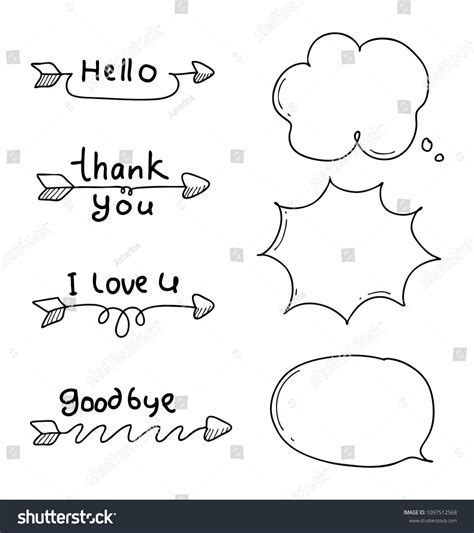 Thank You Doodle Stock Vector (Royalty Free) 1097512568 | Shutterstock