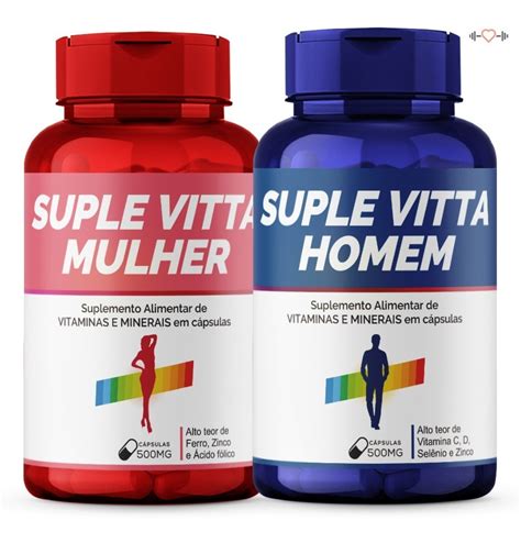 Vitamina Completa Kit Homem Mulher 120 Caps Cada Biovittas