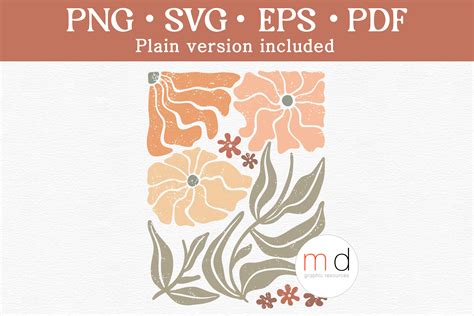 Boho Wavy Wildflower Svg Matisse Flower Graphic By Marie Dricot · Creative Fabrica