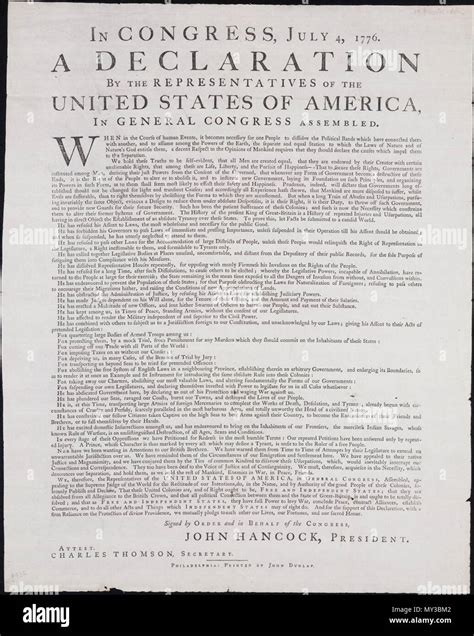 This Image Is A Digital Version Of The Dunlap Broadside Copy Of The