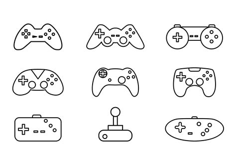 Simple And Flat Gaming Symbol Game Controller Icon Vector Set