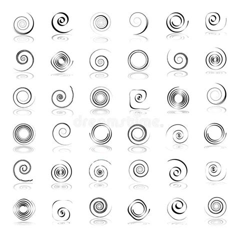 Conjunto Del Espiral 25 Elementos Del Diseño Ilustración del Vector