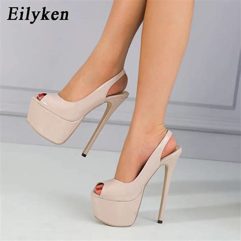 Eilyken 2024 New Fashion Peep Toe Platform Super Thin Heels Sexy Summer