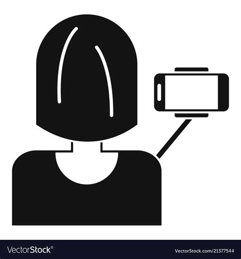 Woman Take Selfie Icon Simple Style Royalty Free Vector