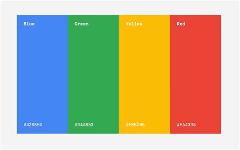 Google Color Palette | HEX, RGB & HSL