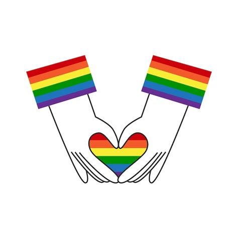 Premium Vector Hands Make Rainbow Heart Shape Gay Lgbt Flag Symbol