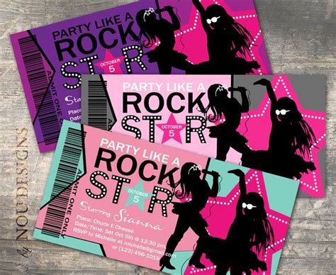 Party Like A Rock Star Ticket Design