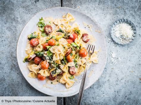 Farfalle La Cr Me De Parmesan Chorizo Et L Gumes Facile Et Rapide