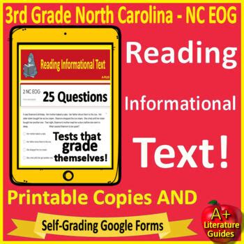 3rd Grade NC EOG Reading Informational Text SELF GRADING GOOGLE FORMS