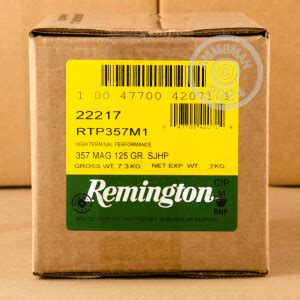 357 Magnum Ammo 50 Rounds Of Remington HTP 125 Grain SJHP At AmmoMan