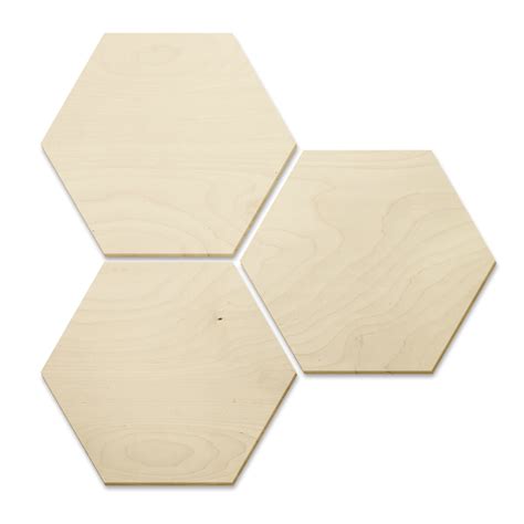 Hexagon Holz Birke Furnier 3er Set Wall Art De