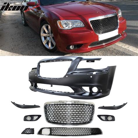 2011 2014 Chrysler 300 Srt8 Style Front Bumper Cover Grille Spoiler Bodykit Polypropylene 8 Fb