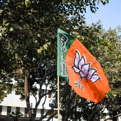 New Delhi India January 16 2023 Bharatiya Janata Party Flag Of