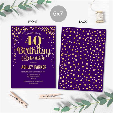 Editable 40th Birthday Invitation Instant Download Diy Etsy