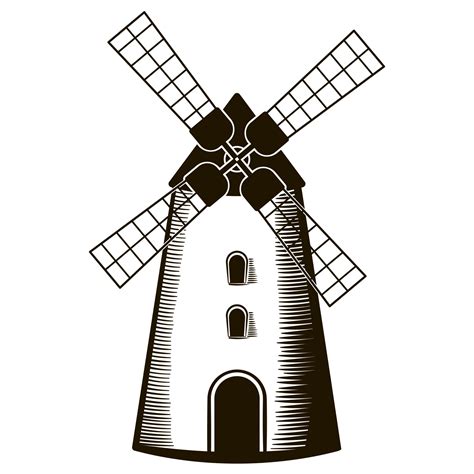 Windmill In Hand Drawn Style Vector Art At Vecteezy