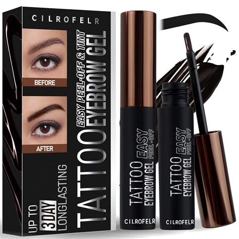 Cilrofelr Tattoo Peel Off Eyebrow Gel Tint Semi Permanent Tattoo Brow Peel Off