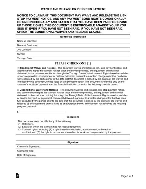 Free Real Estate Lien Release Forms Pdf Eforms