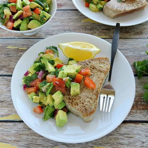 Pan Seared Ahi Tuna Steaks With Avocado Salsa Recipe