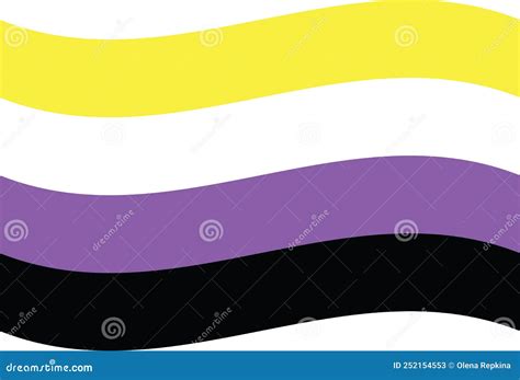 Waved Non Binary Enby Pride Flag Stock Vector Illustration Of Pride