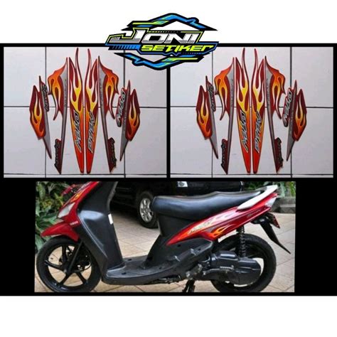 Jual Stiker Striping Lis Les Body Motor Mio Sporty 2006 Cw Merah Api