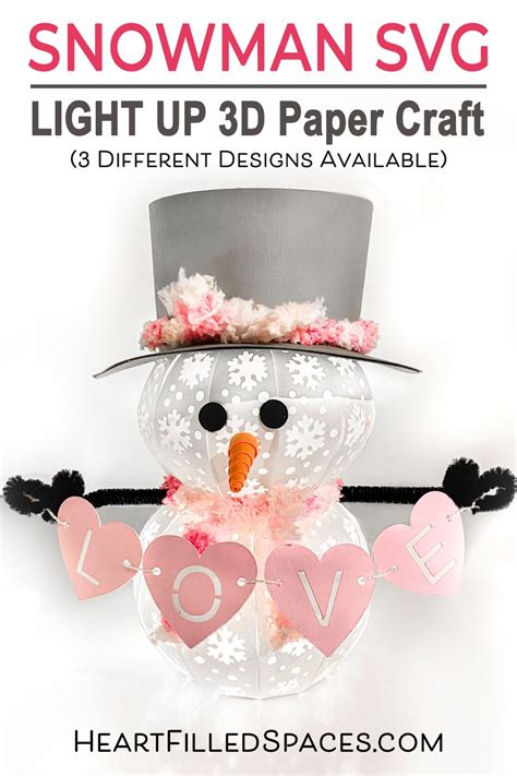 Light Up Snowman Svg And Printable D Paper Craft Paper Crafts D