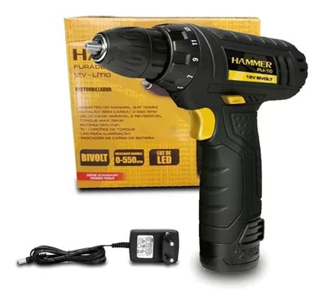 Parafusadeira E Furadeira Hammer 12v Bivolt Pli 10