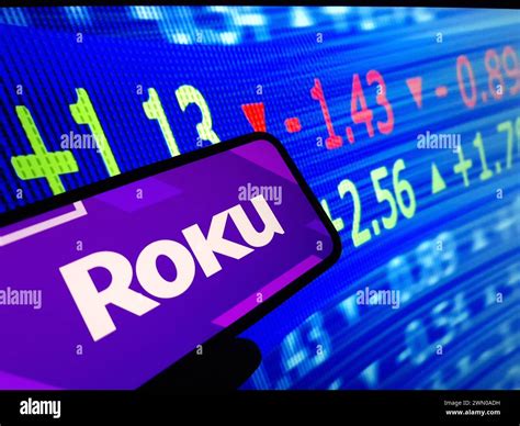 Konskie Poland February 24 2024 Roku Company Logo Displayed On