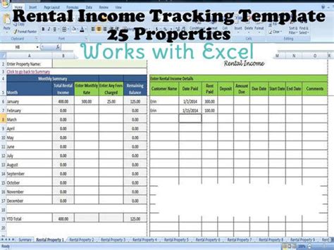 Tenant Payment Record, Rental Payment Record Template 25 Properties - Etsy | Rental, Excel ...
