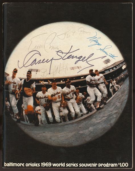 Casey Stengel Ernie Banks Danny Murtaugh Signed World Series