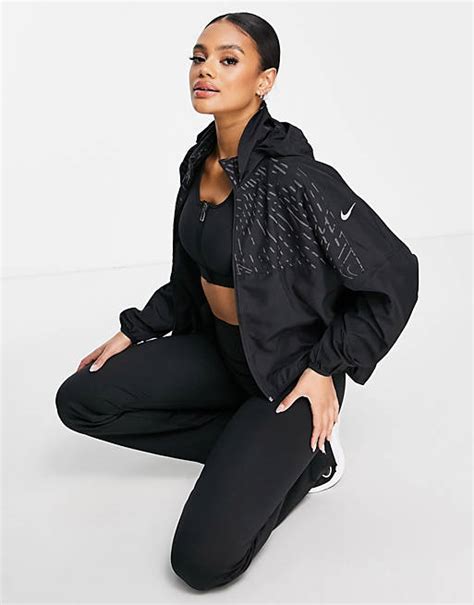 Nike Running Run Division Reflective Jacket In Black Asos