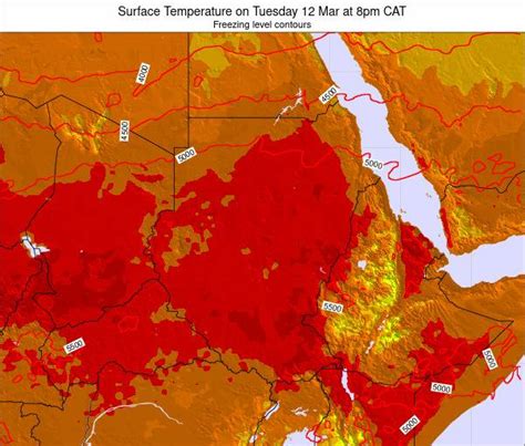 Sudan Surface Temperature on Saturday 26 Oct at 2pm CAT