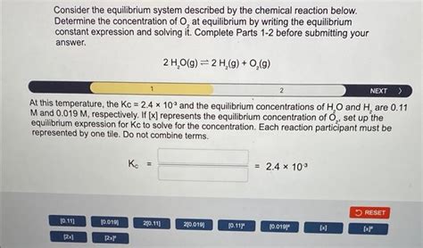 Solved Consider The Equilibrium System Described By The