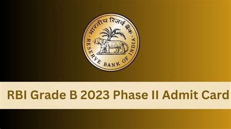 Rbi Grade B 2023 Phase Ii Admit Card Released Download