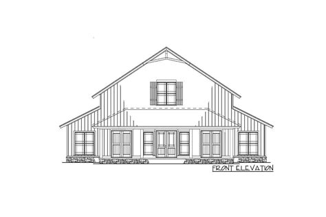 2 Story 3 Bedroom Barndominium Inspired Country House With Two Balconies House Plan