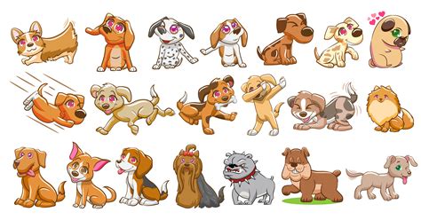 Conjunto De Dibujos Animados De Perro Vector En Vecteezy