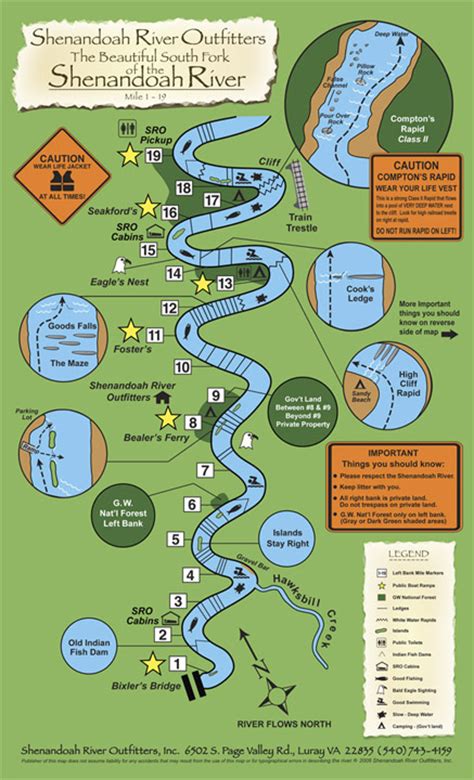 Shenandoah River Map & Info | Shenandoah River Tubing