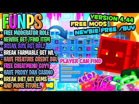 FUNPS ROLE MODS NEWBIE CAN FIND ITEM GROWTOPIA PRIVATE SERVER