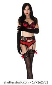 Hot Woman Sexy Black Lingerie Suspenders库存照片222444946 Shutterstock