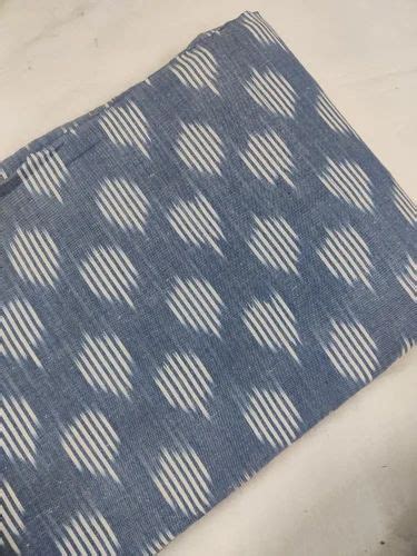 Ash Blue Abstract Handloom Pure Cotton Ikat Fabric At Rs 167 00 Karam