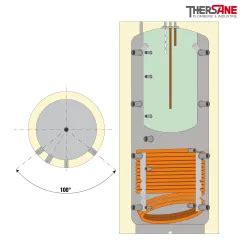 Ballon tampon échangeur acier bain marie pour chauffage et sanitaire