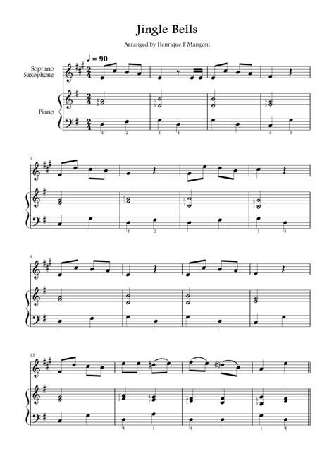 Jingle Bells Arr Henrique F Mangoni By James Lord Pierpont Sheet