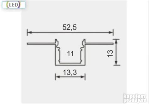 Crni Aluminijumski Profil Za Led Trake X X Mm Set Sa