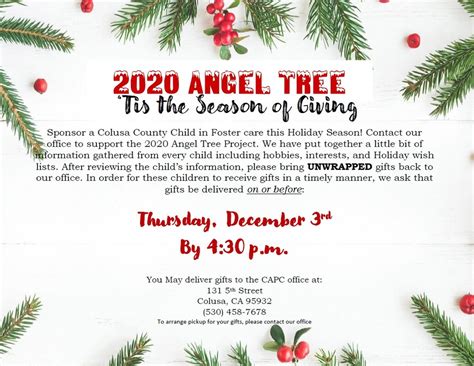 2020 Angel Tree Colusa County Chamber Of Commerce